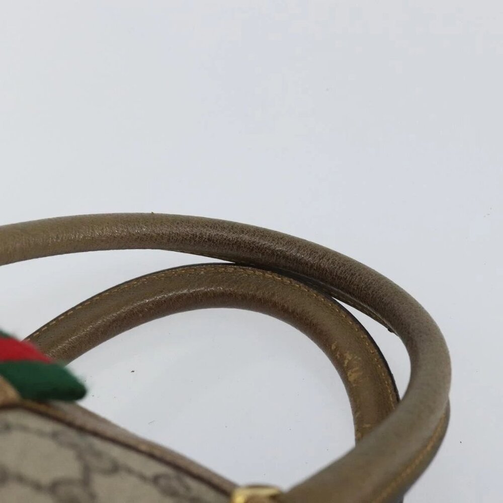 GUCCI GG Supreme Web Sherry Line Boston Bag PVC Beige Gold 40 02 007 Auth 144173 - Picture 8 of 16